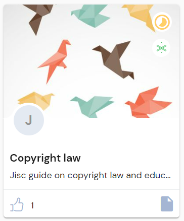 screenshot of a resource card: Copyright law