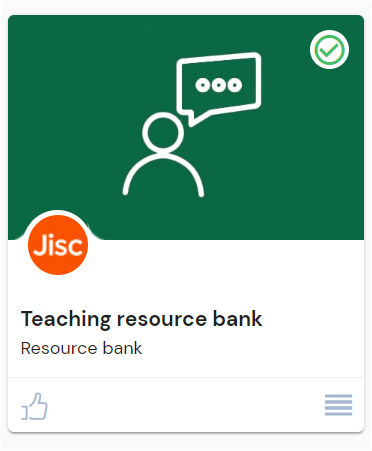 screenshot of the teaching resource bank card