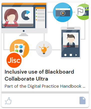 Example of a resource tile in the discovery tool: inclusive use of blackboard collaborate ultra