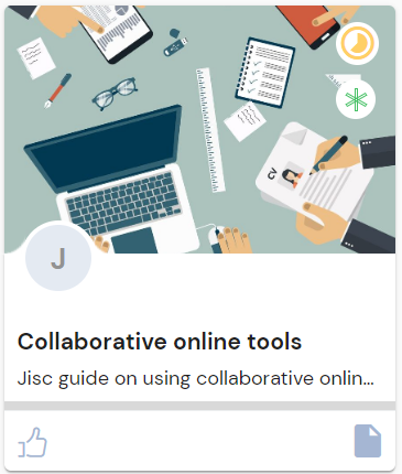 screenshot of a resource card titled Collaborative online tools