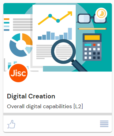 screenshot of Digital Creation playlist which is one of 16 playlists from the Overall digital capabilities resource bank.