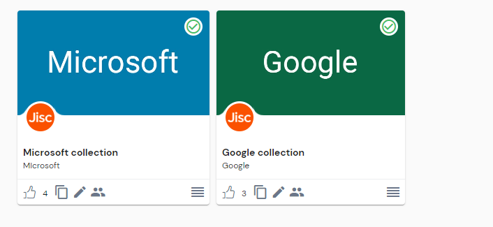 Image showing resource collections from Microsoft and Google