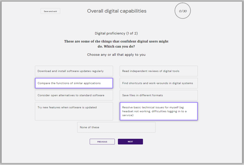 screen shot of one of the multiple choice questions with 2 answers highlighted