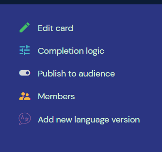 Menu with the option to move to the publish to audience tab