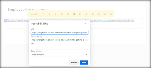 url new window UX